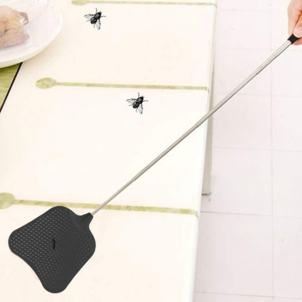 🍎 New Fly Swatter Durable Heavy Duty Plastic  Stainless Steel Telescopic